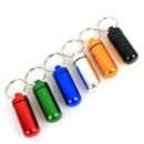 6pcs Waterproof Aluminum Pill Box Case Bottle Cache Drug Holder Keychain Co