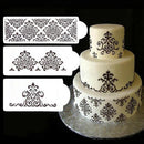 Lace Flower Cake Stencil Template Pastry Fondant Decorating Side Mold Bak YDK