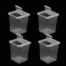 4Pcs Clear Plastic Insect Habitat Feeding Box Container REUSABLE 3x3x4 inch