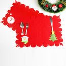 New Christmas Table Decor Non-Woven Placemats With Tableware Bag Table Mat
