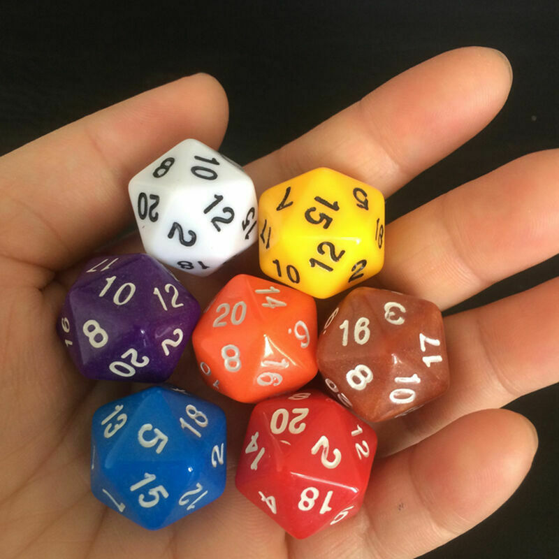 D20 Gaming Dice Twenty Sided Die RPG D&D Six Opaque Color Random New. Hot F J5G9
