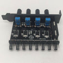 Pc 8 Channels Fan Hub 4 Knob Cooling Fan Speed Controller For Cpu Case d  V5P2