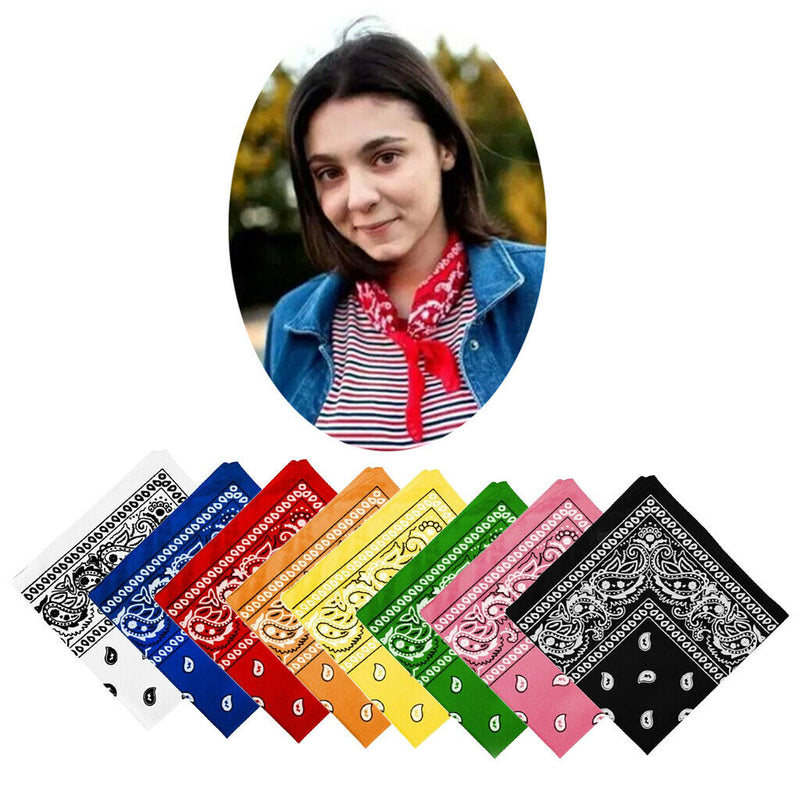 8pcs Colorful Paisley Bandana Scarf Head Wrap Neck Scarf Hair Band Handkerchief