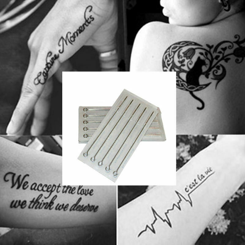 100X Sterile Disposable Tattoo Needles Body Art Mix Sizes 5/7/9 RL RS M1 VFG