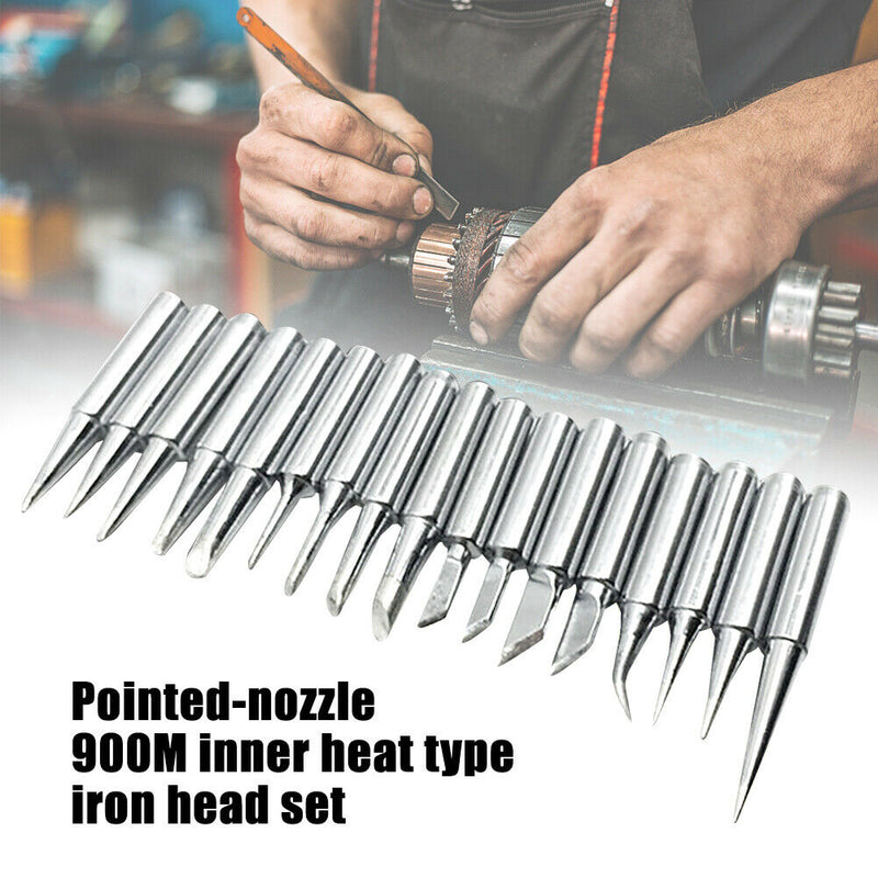 17pcs Rework Soldering Iron Tip Repair 900M Series Durable DIY For 936 Station