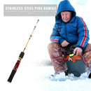 Ice Fishing Rod Winter Outdoor Portable Fishing Pole Tackle Tool Red 52cm