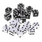 Pack of 20 Black+White Square 6 Sided Dices Die 0.62inch for Party Casino Table