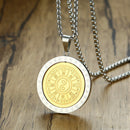 Stainless Steel Feng Shui Necklace With Chain Tai Chi Yin Yang Split Pendant