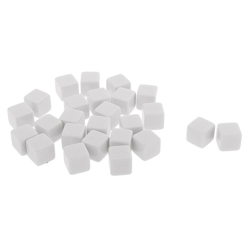 25 Pieces Standard Size Blank Dice D6 Six Sided Dungeons & Dragon RPG Party