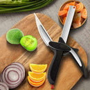 2in1 Kitchen Smart Scissors With Cutting Board Home Handle ABS Vegetable Cu B1F5