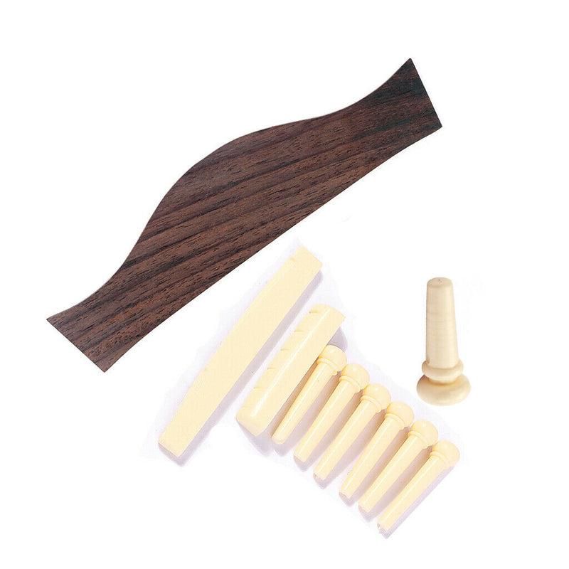1 Set Rosewood Bridge False Bone Guitar Saddle Nut