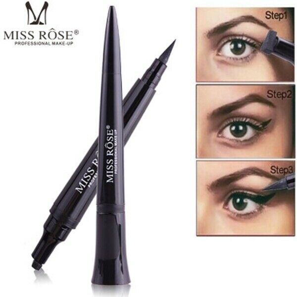 Miss Rose Eyeliner Pen Black Eyeliner Pencil Stamp Double Head Liquid Eye L S8T8