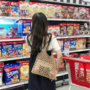 New Hand-Woven Hollowwork Straw Bag Paper Rope Grid Without Lining Women Be