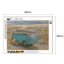 5D DIY Full Drill Diamond Painting Bus Cross Stitch Embroidery Mosaic Craft