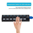 7 Ports 5Gbps USB 3.0 HUB High Speed Multi USB Splitter Power Expander (US)