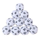 10pcs 16 Sided D16 14mm Acrylic Opaque Dice for Role Playing Game RPG White