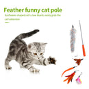 Pet Telescopic Feather Teaser Wand Rod Cat Toys w/Replacement Head (Orange) A