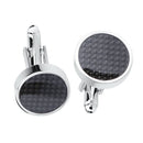 1 Pair Mens Carbon Fiber Black Cufflinks and Shirt Studs Set Tuxedo Shirts
