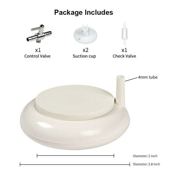 Aquarium Air Stone Kit, Fish Tank Bubbler, Nano Furnace Flue Round Air StoneJ7D9