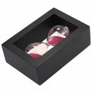 Wooden Frame 30 Minutes Hourglass Sand Timer Black Frame Pink Sand G7X5