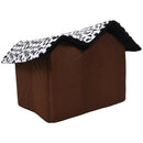 Luxury High-End Double Pet House Brown Dog Room 50x40x35cm