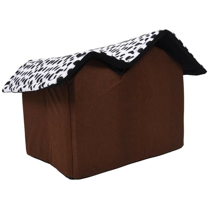 Luxury High-End Double Pet House Brown Dog Room 50x40x35cm