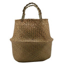 Plant Basket - 38 cm Hand Woven Belly Basket With Handles, Middle Storage L W2A7