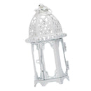Glass Tealight Candle Holder Wrought Iron Lantern Home Wedding Decor White