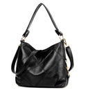 Women Bag Soft PU Leather Messenger Totes Handbags Shoulder Bags(Black)