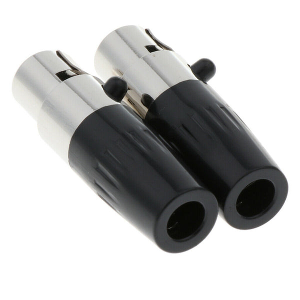2 x 4 Pin XLR Female Cable Connector, Fit for Microphones, Black and Sliver