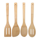 4pcs 4 Pieces Pure Bamboo Solid Turner, Spatula, Slotted Spoon and Spoon Ki A4H5