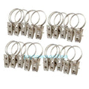 20Pcs Stainless Steel Strong Hanging Window Curtain Rod Clips Rings Hook Clamp