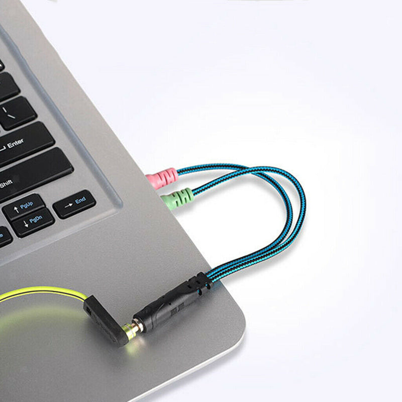 2pcs 3.5mm Male to Female 1 to 2 Plugs Y Splitter Cord for Laptop Cellphone