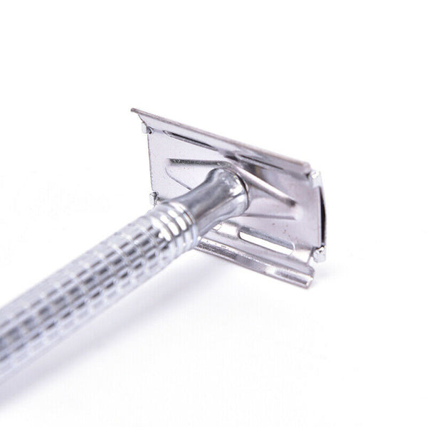 Double-Sided Stainless Steel Razor Blade Razor For Men 1 Blade Holder+10 Bla Bj