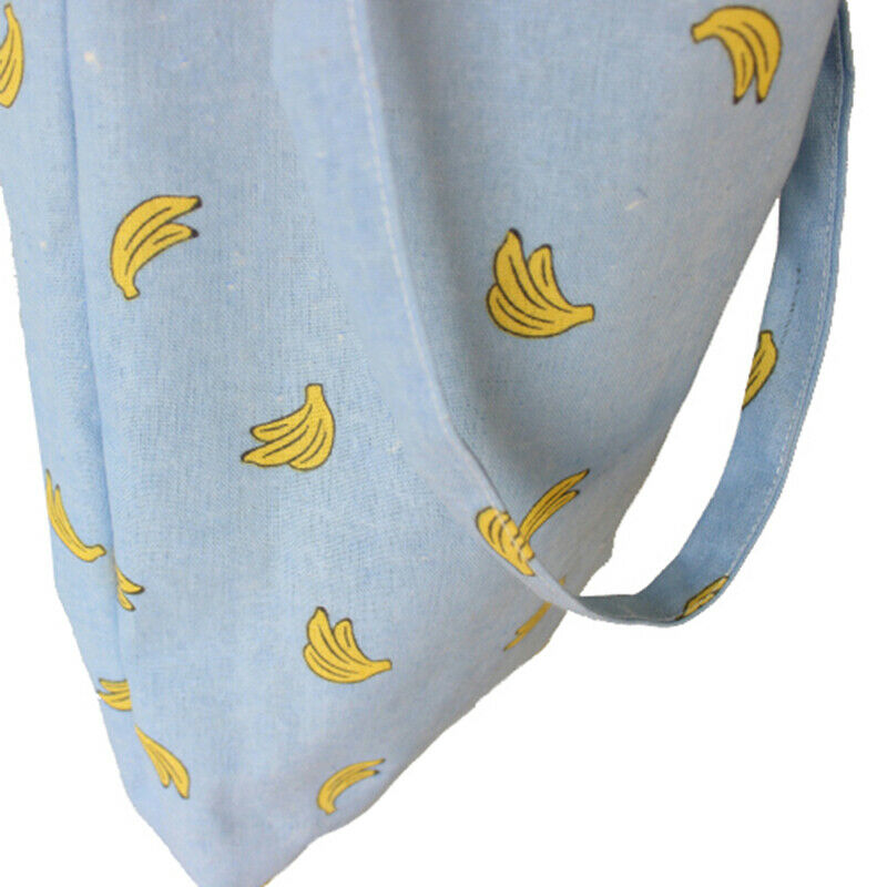 1Pc Banana Pattern Cotton Linen Shoulder Bag Shopping Beach Travel Tote Hand Bj