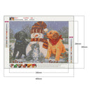DIY Round Diamond Painting Snowmen Animals Cross Stitch Needlework (QF622)