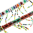 1 Yard 1.78'' Width Ethnic Style Tassel Jacquard Ribbon  with Glass Beads Lace