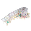 1 Yard Sequins Jacquard Ribbon Trim with Pom Poms Tassel Crafts Supplies