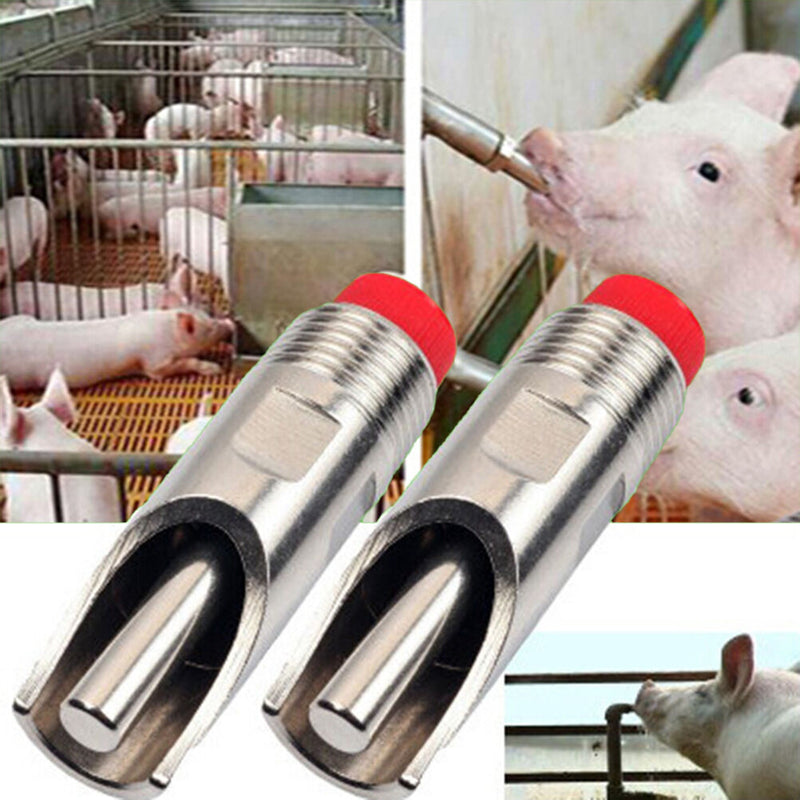 Pig Swine Livestock Stainless Steel Waterer Drinkers Nipples Water Drinking  BX