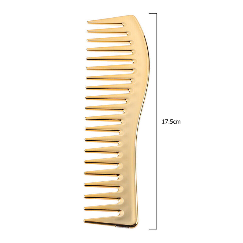 Electroplating Hairdressing Comb Hair Brush Large Wide Tooth Combs (Yellow) A