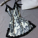Women Sling Nightdress Sexy V-neck Spinning Silk Satin Pajamas Night Dress