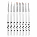 Practical 8X Set Of White Nail Design Brush Pen Fine Detail Tips Drawing Tools