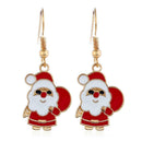 2pcs/set Christmas Santa Claus Drop Earrings Cute Pendant Necklace Jewelry