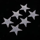 6Pcs Iron On Rhinestone Star Patches Transfer AB Crystal Beading Applique for