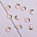 10PCS Fruit Peach Enamel Alloy Charms Pendant DIY Craft Jewelry Findings G BX