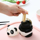 Automatic Toothpick Holder Box Panda Toothpick Dispenser Hand Press Container 3C