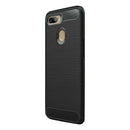 Soft TPU Bumper Case for OPPO A5s AX5s Carbon Fiber Brushed Cover Black A