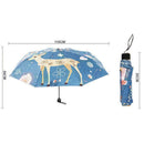 Cartoon Deer Flower Women 3 Folding Summer Anti-uv Sun Umbrell Rain Mini M7 V5K2