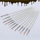 12pcs/set Gouache Nylon Hair Stroke Paint Brush Durable Hook Line Pen Watercolor