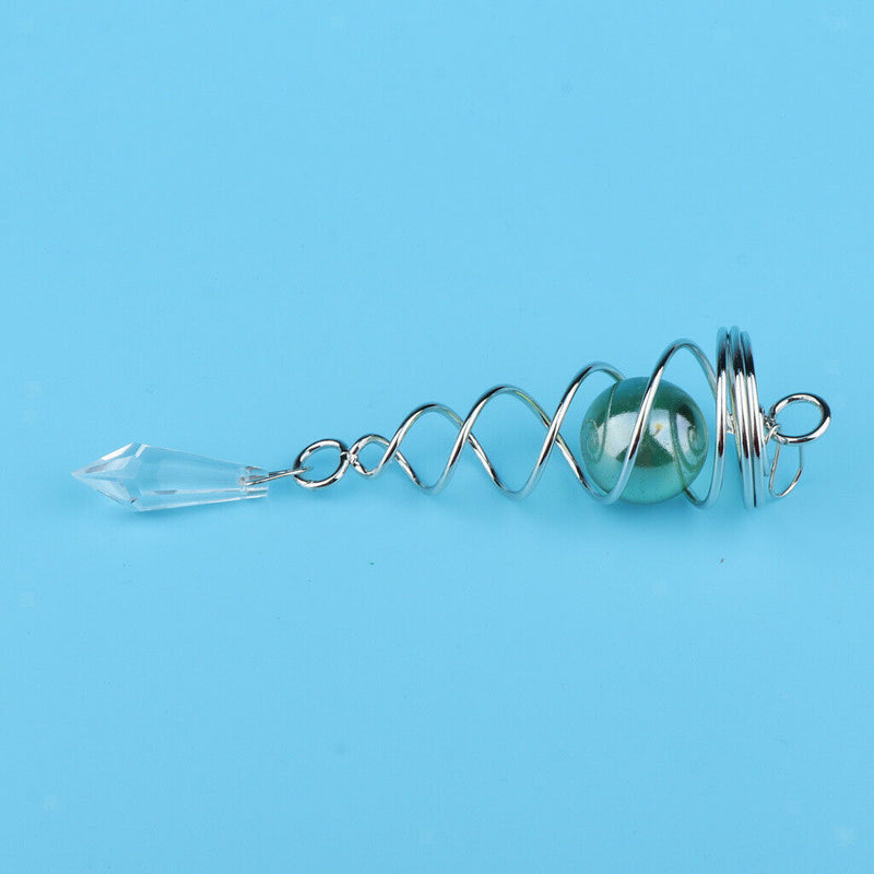 4 Piece 4.5-inch Spiral Crystal with Crystal. Wind /Spinner Ornament Accessory